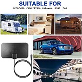abordables Cajas de TV-Antena de tv digital 8k 4k para receptor de tv global amplificador de señal dvb t2 para smart tv rv antena de coche al aire libre canal libre