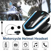 זול אוזניות לקסדת אופנוע-אוזניות לאופנוע Bluetooth קסדת אינטרקום קסדה עמידה למים אוזניות bluetooth 4.1 אביזרי אופנוע