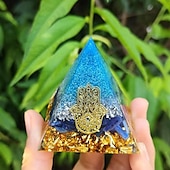 cheap Outdoor Decoration-Orgone Pyramid For Positive Energy And Amethyst Crystal Ball, With Protection From Crystals Energy Generator For Stress Reduce Healing Meditation And Wealth Attraction For Home Decoration