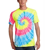 billige Retro grafikk-Disk Tie Dye T-skjorte Animé 3D Graphic Til Par Herre Dame Voksne Karneval Maskerade 3D-utskrift Fritid / hverdag