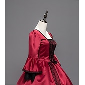 Χαμηλού Κόστους Φορέματα-Βίντατζ Ροκοκό Βικτοριανό Μάξι Φορέματα Κοστούμι πάρτι Χορός μεταμφιεσμένων Κανονικό Juliet Σταχτοπούτα Πριγκίπισσα Σαίξπηρ Δαντέλα Πριγκίπισσα Τετράγωνη Λαιμόκοψη Φανταχτερή Φόρεμα