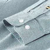billiga Button Down-skjortor för män-Herr Skjorta Grön Khaki grön Grå Långärmad Randig Nedvikt Vår &amp; Höst Kontor &amp; Karriär Utekväll Kläder Grundläggande