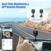 זול מצלמות רשת IP פנימיות-מיני מצלמה נסתרת wifi 4k אלחוטי מקורה קטן מטפלת ip מצלמת אבטחה ביתית מעקב סודי מקליט וידאו זעיר עם אפליקציית טלפון ראיית לילה ai זיהוי אנושי 100 ימים חיי סוללה המתנה