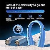 Недорогие Вентиляторы-Вентилятор для шеи без лопастей – носимый USB перезаряжаемый вентилятор с 360° охлаждением 3 скорости и дизайн наушников