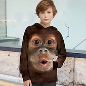 billiga Pojkens 3D-djur-sonic barn pojkar hoodie grafisk skola 3d-utskrift långärmad ficka dagligen 3-12 år vinter ljusblå