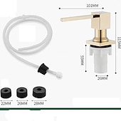 お買い得  水栓金具周辺部品-ソープディスペンサー ステンレススチール、カウンター下延長チューブキット付き、キッチンカウンタートップ内蔵シンクソープディスペンサー、17オンスボトル付き、ほとんどの石鹸容器22/26/28mmに適合します。