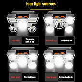 economico torce tattiche-faro a led faro ricaricabile usb faro portatile impermeabile torcia a batteria integrata torcia da lavoro portatile pesca campeggio avventura caccia luce testa