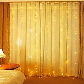 abordables Proyector de la lámpara  y proyector láser-Cortina de luces de hadas, cadena de luces, 8 modos con control remoto, luces decorativas para fiestas de Navidad, bodas, alimentadas por USB