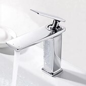 abordables Classiques-mitigeur lavabo mitigeur lavabo sur gorge, monobloc mitigeur céramique mitigeur lavabo avec flexible eau froide et eau chaude noir doré blanc chrome