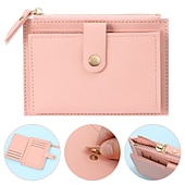 abordables Portefeuilles-Femmes Portefeuille Porte-Cartes de Crédit faux cuir Quotidien Fête Fermeture éclair Grande capacité Imperméable Léger Couleur Unie Noir Rose Claire Rouge clair
