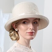 economico Cappelli per feste-cappelli in fibra bombetta / cappello a cloche cappello a secchiello cappello floscio protezione solare classica da vacanza con copricapo in tulle copricapo