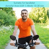 abordables Accesorios para motos y ATV-2 piezas de espejos ajustables para bicicleta de 360° espejos retrovisores convexos de ángulo amplio soporte de manillar a prueba de golpes para bicicletas de montaña y carretera