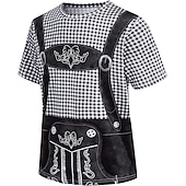 economico Abbigliamento Grafico-T-shirt Lederhosen 3D Bavarese Stile da Strada Corte Grafico per Per uomo Adulti Stampa 3D  per Birra Oktoberfest Feste Casual Quotidiano