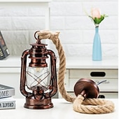 cheap Island Lights-1pc Retro Hemp Rope Chandelier - Old Fashioned Lantern Pendant Light - Oil Rub Bronze Kitchen Island Hanging Light (Bulb Not Included)