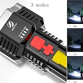 お買い得  戦術的な懐中電灯-ハイパワー 7 LED 懐中電灯トーチ穂軸サイドライトライト屋外照明 USB 充電式防水作業灯強力な集魚灯