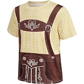 economico Abbigliamento Grafico-T-shirt Lederhosen 3D Bavarese Stile da Strada Corte Grafico per Per uomo Adulti Stampa 3D  per Birra Oktoberfest Feste Casual Quotidiano