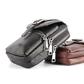 abordables Sacs pour homme-sac à bandoulière multi-poches en cuir pour homme – petit sac messager polyvalent avec bandoulière réglable pour les voyages et l&#039;utilisation quotidienne