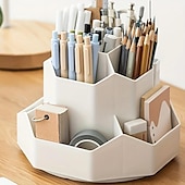 cheap Jewelry &amp; Cosmetic Storage-Large Capacity Pen Holder, Multi Compartment Pen Holder, Plastic Makeup Brush Organizer For Desk, Desktop Cosmetic Storage Box, Desktop Organizer, Home Office Art Supply Storage Organizer
