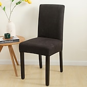 cheap Dining Chair Cover-Dining Chair Cover Burgundy Farmhouse Stretch Chair Seat Slipcover Spandex Washable Cover Kitchen Protector for Dining Room Wedding Ceremony Durable