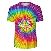 billige Retro grafikk-Disk Tie Dye T-skjorte Animé 3D Graphic Til Par Herre Dame Voksne Karneval Maskerade 3D-utskrift Fritid / hverdag
