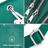 preiswerte Handtaschen und Tragetaschen-Schwarze Umhängetasche aus Nylon für Damen mit silberfarbenen Beschlägen und verstellbarem Riemen – leichte und praktische kleine Schultertasche für Reisen und den täglichen Gebrauch