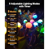 preiswerte Bodenlichter-Solarbetriebene Glühwürmchen-Lichter, 4er-Pack 8-LED-Solar-Gartenlichter, Glühwürmchen-Lichter für den Außenbereich, wasserdicht mit Fernbedienung, 8 Beleuchtungsmodi, Solar-Außenleuchten, dekorativ