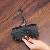 cheap Jewelry &amp; Cosmetic Storage-Leather Glasses Case Sunglasses Pouch, Portable Eyeglass Carrying Case, Cute men &amp; women, Multicolour