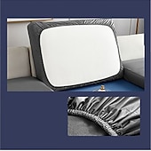 abordables Funda de sofá-Funda de cojín elástica de piel sintética para sofá, color burdeos, 100 % impermeable, para silla, protector de muebles, funda de sofá con base elástica, lavable
