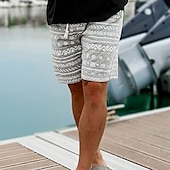 baratos Impressão Geométrica-Homens Gráfico Estampa Geométrica Calção Shorts de verão Shorts de praia Cintura Média Roupa de rua Havaiana Designer Casual Diário Feriado Cintura elástica Impressão 3D Com Cordão Designer Roupa