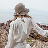 economico Cappelli per feste-cappelli cappello a secchiello in fibra cappello di paglia cappello da sole spiaggia casual elegante protezione solare con copricapo in tulle copricapo
