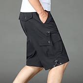 baratos Clássico-Homens Bermuda Cargo Calção Shorts de verão Shorts de Trilha Com Cordão Cintura elástica Bolso multi Tecido Conforto Macio Comprimento do joelho Ao ar livre Diário Para Noite Moda Casual Exército