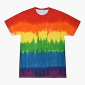 billige Retro grafikk-Disk Tie Dye T-skjorte Animé 3D Graphic Til Par Herre Dame Voksne Maskerade 3D-utskrift Fritid / hverdag