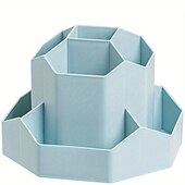 cheap Jewelry &amp; Cosmetic Storage-Large Capacity Pen Holder, Multi Compartment Pen Holder, Plastic Makeup Brush Organizer For Desk, Desktop Cosmetic Storage Box, Desktop Organizer, Home Office Art Supply Storage Organizer