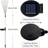 abordables Luces de camino y linternas-Luces solares de fuegos artificiales: luces de hadas para jardín y caminos al aire libre de 120 LED, 2 modos de iluminación para patios y caminos de entrada