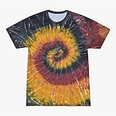 billige Retro grafikk-Disk Tie Dye T-skjorte Animé 3D Graphic Til Par Herre Dame Voksne Maskerade 3D-utskrift Fritid / hverdag