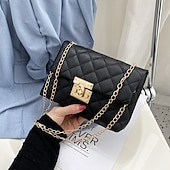 olcso Kézitáskák és bevásárlótáskák-Női Kézitáska Crossbody táska Válltáska Mobiltelefon táska PU bőr Iroda Napi Csat Állítható Nagy kapacitás Vízálló Tömör szín Fekete Fehér Bézs