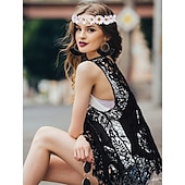 preiswerte Outfits-Hippie Retro Vintage 1960er 1970er Cosplay Kostüm Austattungen Zubehörset Wildlederweste Damen Kostüm Jahrgang Cosplay Party / Abend Maskerade Weste Karneval Schlager Outfit