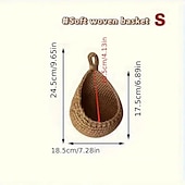 cheap Wall Accents-Bohemian Style Woven Wall Hanging Basket - Creative Teardrop Shape for Kitchen Storage of Fruits &amp; Vegetables