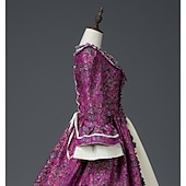 baratos Vestidos-Vintage Rococó Renascentista Maxi Vestidos Julieta Cinderela Flor Princesa Decote Quadrado Normal Todos Real Dia Das Bruxas Carnaval Baile de Máscaras Espetáculo Festa dia das Bruxas Adulto Todas as