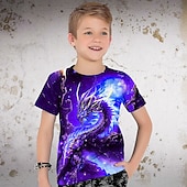 cheap Boy&#039;s 3D Animals-Boys 3D Graphic Animal Dragon T shirt Tee Short Sleeve 3D Print Summer Spring Active Sports Fashion Kids 3-12 Years Outdoor Casual Daily Regular Fit