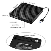 Недорогие Аудио и видео аксессуары-Внешний usb3.0dvd rw записывающий компакт-диск портативный оптический привод записывающее устройство плеер для портативных ПК macbook windows 7/8/10/11/xp/vista/linux os