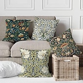 billige blomster- og plantestil-4.0 stk Polyester Putecover, Trykt mønster Enkel Fritid Kvadrat Tradisjonell Klassisk