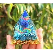 cheap Outdoor Decoration-Orgone Pyramid For Positive Energy And Amethyst Crystal Ball, With Protection From Crystals Energy Generator For Stress Reduce Healing Meditation And Wealth Attraction For Home Decoration