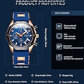cheap Quartz Watches-LIGE Mens Watch Quartz Watches for Men Steel Band Men&#039;s Analog Quartz Multifunctional Sports Wristwatch Men Date Business Casual Waterproof Quartz Watch
