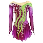 ieftine Rochii de patinaj artistic-Rochie de Patinaj Artistic Pentru femei Fete Πατινάζ στο πάγο Rochii Ținute Yan roz Violet Alb / Alb Deschide Înapoi Spandex Înaltă Elasticitate Antrenament Ținută Patinaj Confecționat Manual Mat