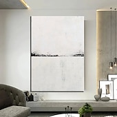 Handmade Hand Painted Oil Painting Wall Beige and Black Abstract Oil Painting Original Acrylic Painting on Canvas Modern Minimalist Art for Bedroom Decor Rolled Canvas No Frame Unstretched 23