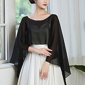 economico Scialle del Capo-Cappotto avvolgente donna vintage elegante senza maniche avvolge con colore puro per matrimonio vestito estivo per impressionare