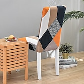abordables Couverture de chaise de salle à manger-Housse de chaise de cuisine extensible housse de siège de chaise élastique pour salle à manger fête d&#039;hôtel douce durable lavable