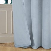 preiswerte Blackout -Vorhang-Verdunkelungsvorhang, Samt, Bauernhaus-Optik, Ösen, IKEA-Serie, Vorhangpaneele für Wohnzimmer, Schlafzimmer, Tür, Küche, Fensterbehandlungen, wärmeisoliert, Raumverdunkelung