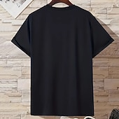 baratos Camiseta gráfica masculina-Homens Letra Estampas Abstratas Camiseta Camisetas gráficas Algodão Manga Curta Gráfico Camisa Preto Branco Azul Camiseta confortável Ao ar livre Rua Roupas de estilistas